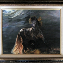 Dappled Horse in Stormy Light