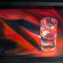 Glass of Water on Red