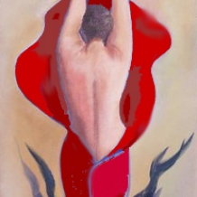 Lady in Tulip Red Dress