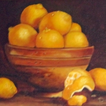 Lemons in Pottery Bowl
